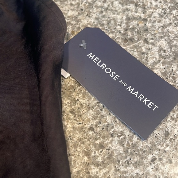 NWT Melrose and Market Black Ruffled Satiny Tank - Picture 3 of 5